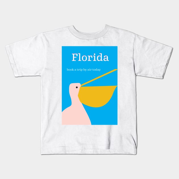 Florida vintage style travel poster Kids T-Shirt by nickemporium1